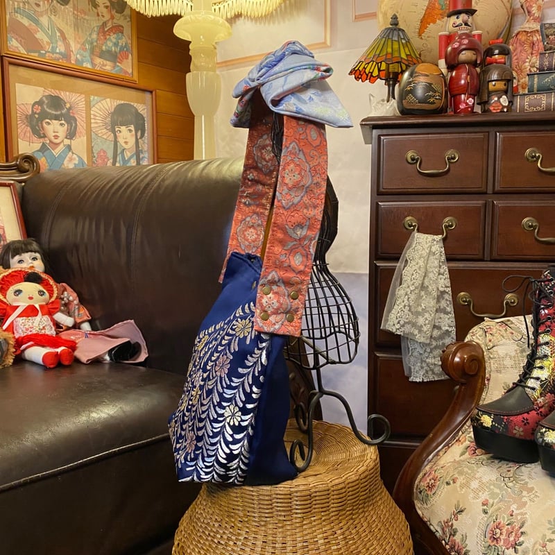 名古屋帯and着物リメイク ショルダーバッグ｜和洋折衷 クラシカル