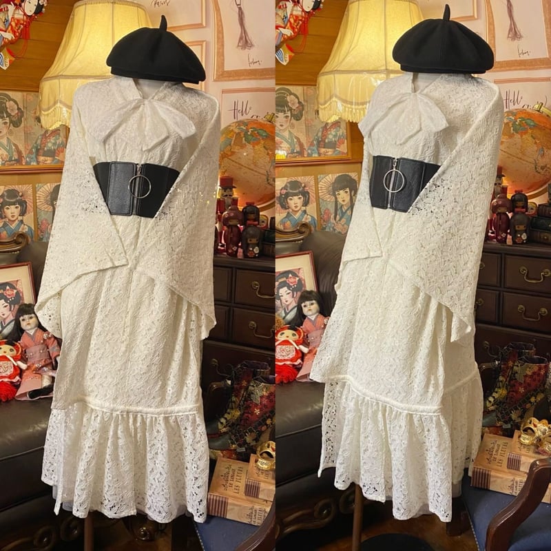 総レース浴衣 2way ガウン 羽織り ドレス ワンピース ハンドメイド