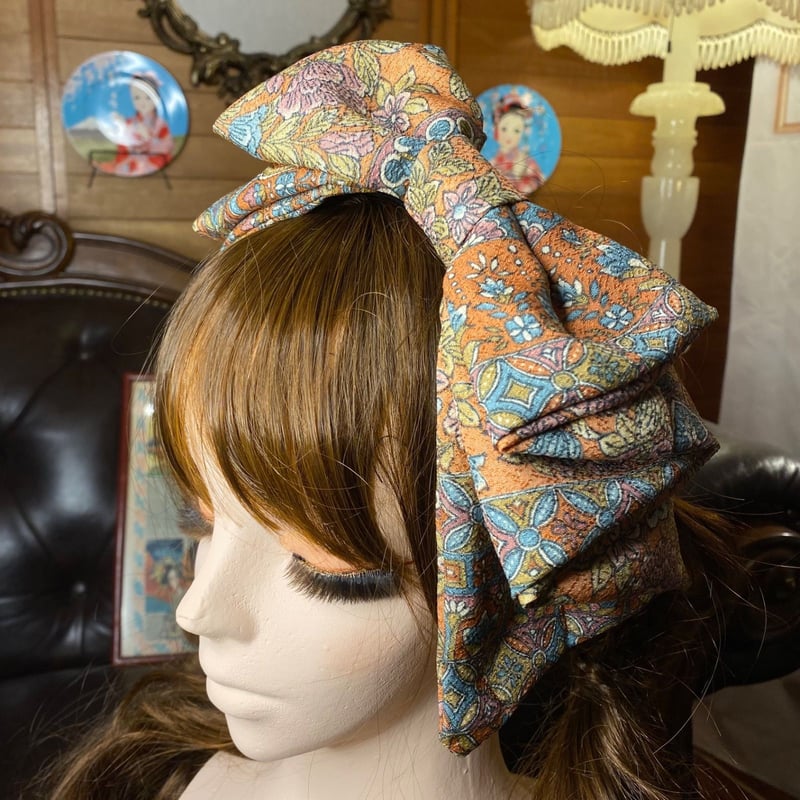 着物リメイク髪飾り 着物リメイク ハンドメイド ハイカラおりぼん カチューム