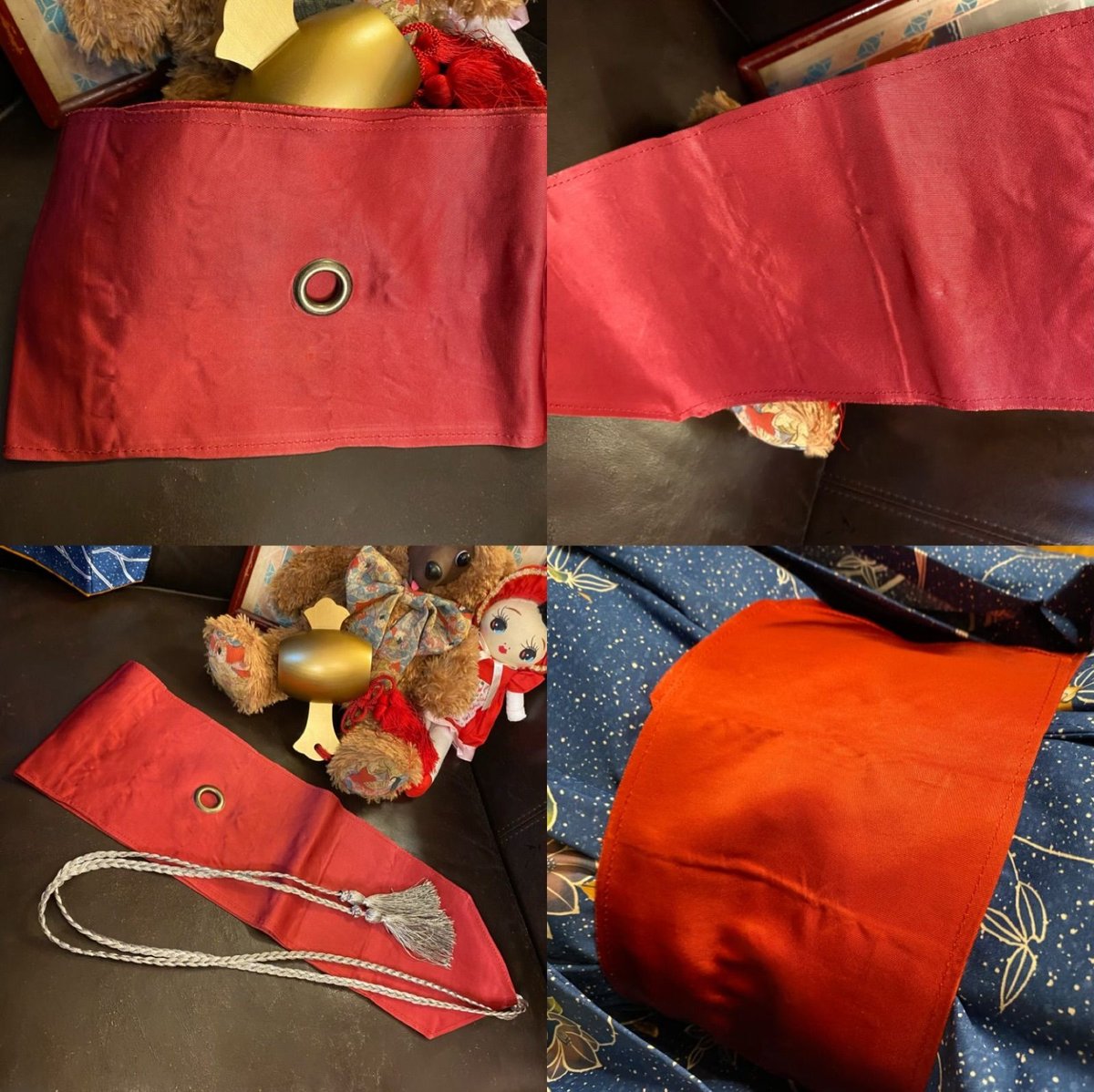 単衣着物 ハンドメイド リメイク ワンピース ドレス 帯サッシュベルト  