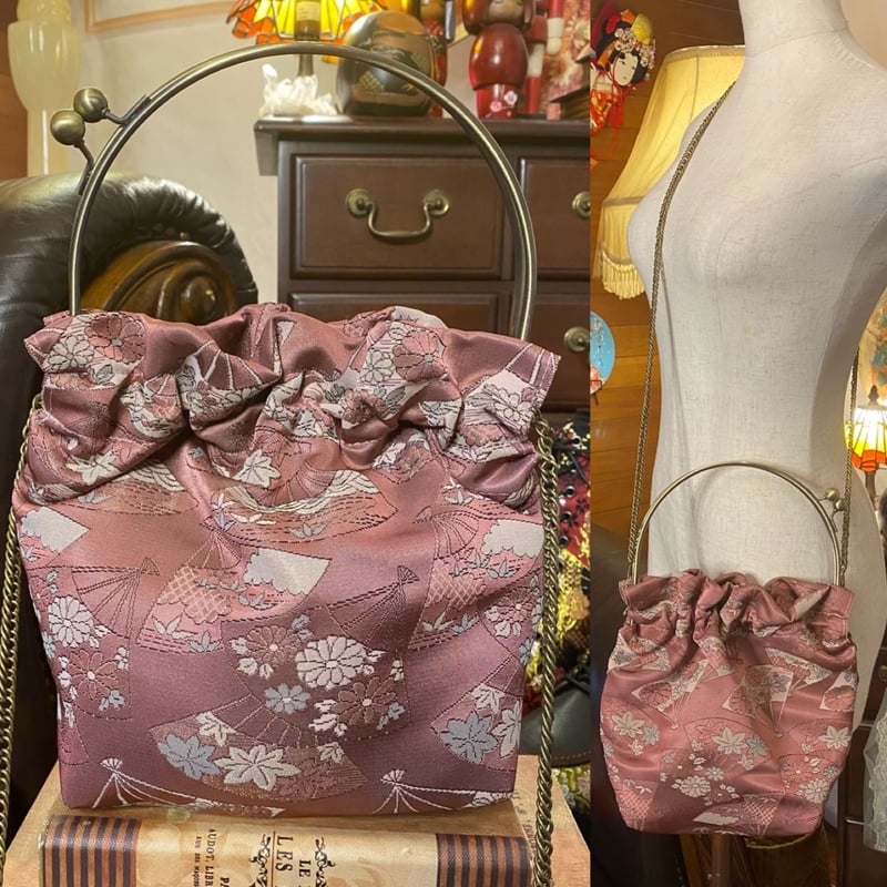 ハンドメイド　帯リメイクバッグ　ハンド バッグ 2way #409 ハンドメイド 帯リメイクバッグ ハンド バッグ 2way #409 - メルカリ