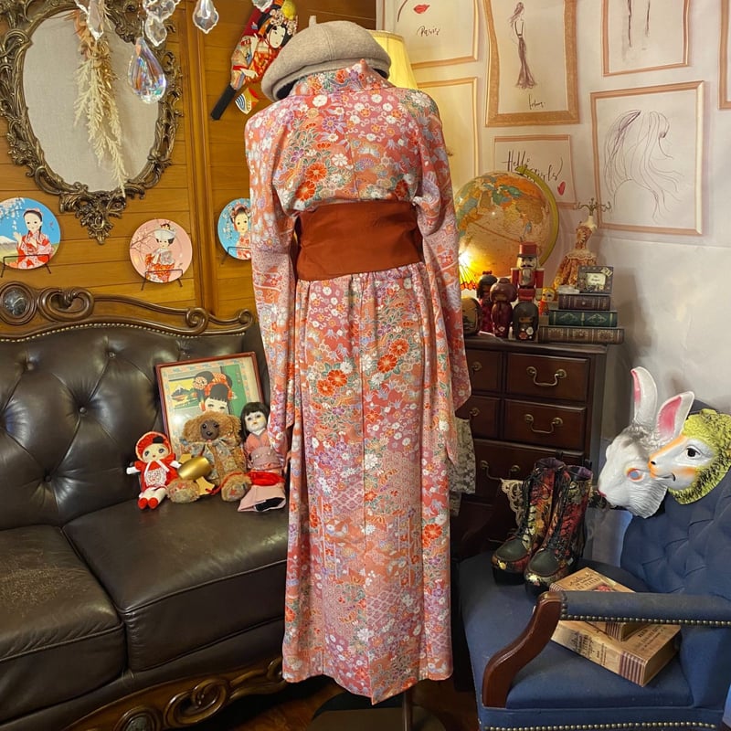 和洋折衷 着物 リメイク ロング 丈 ワンピース ドレス 洗える 和洋折衷 着物 リメイク ロング 丈 ワンピース ドレス 洗える