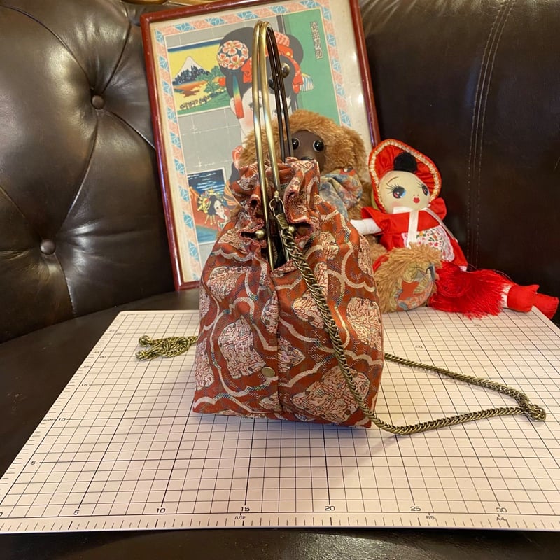 和洋折衷 名古屋帯リメイク 2wayショルダーバッグ ハンドバッグ