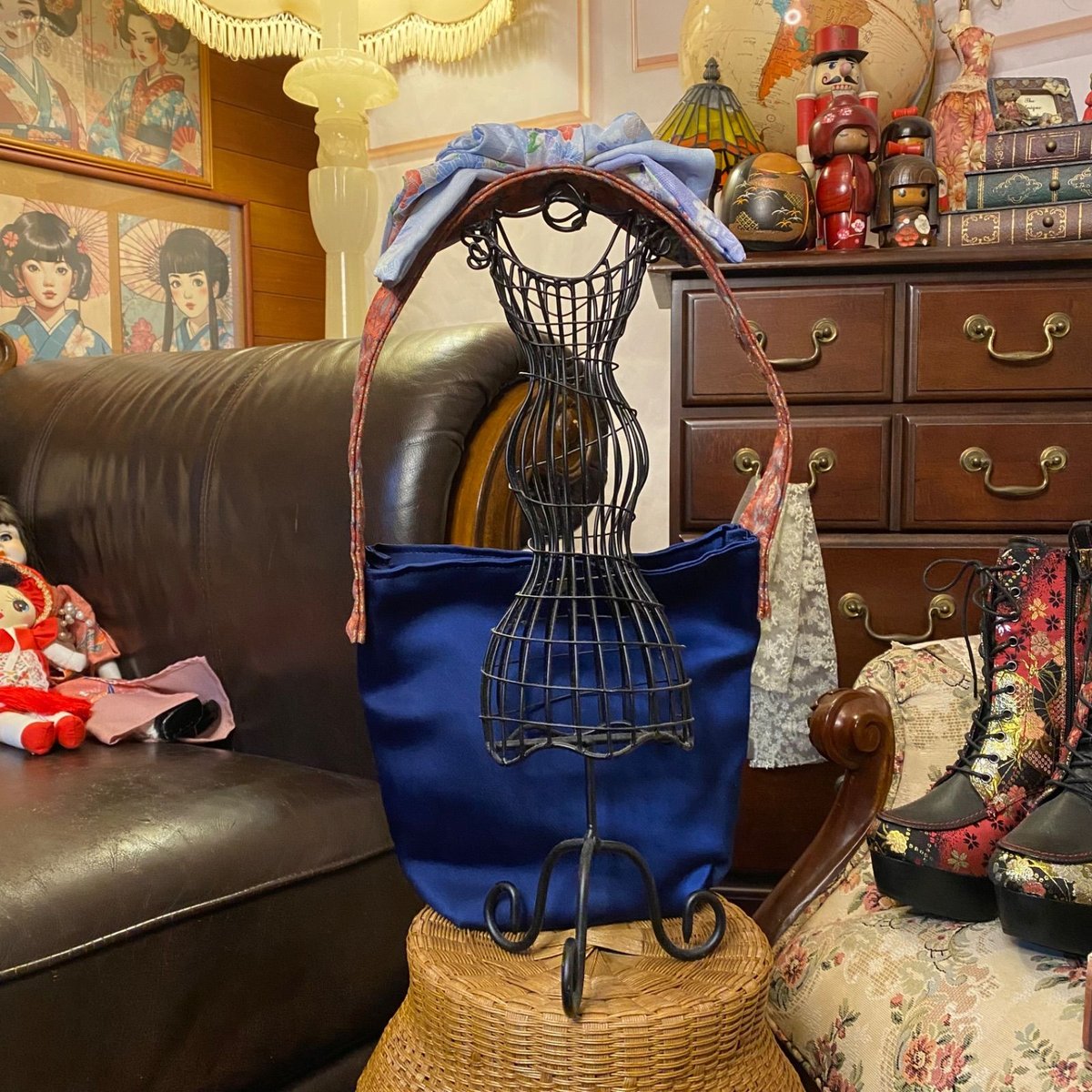 【ハンドメイド】和装リメイクショルダーバッグ 名古屋帯and着物リメイク ショルダーバッグ｜和洋折衷 クラシカル