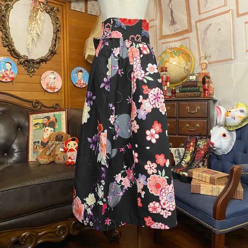 和洋折衷 レトロ古着 浴衣 ハンドメイド パッチワーク リメイク