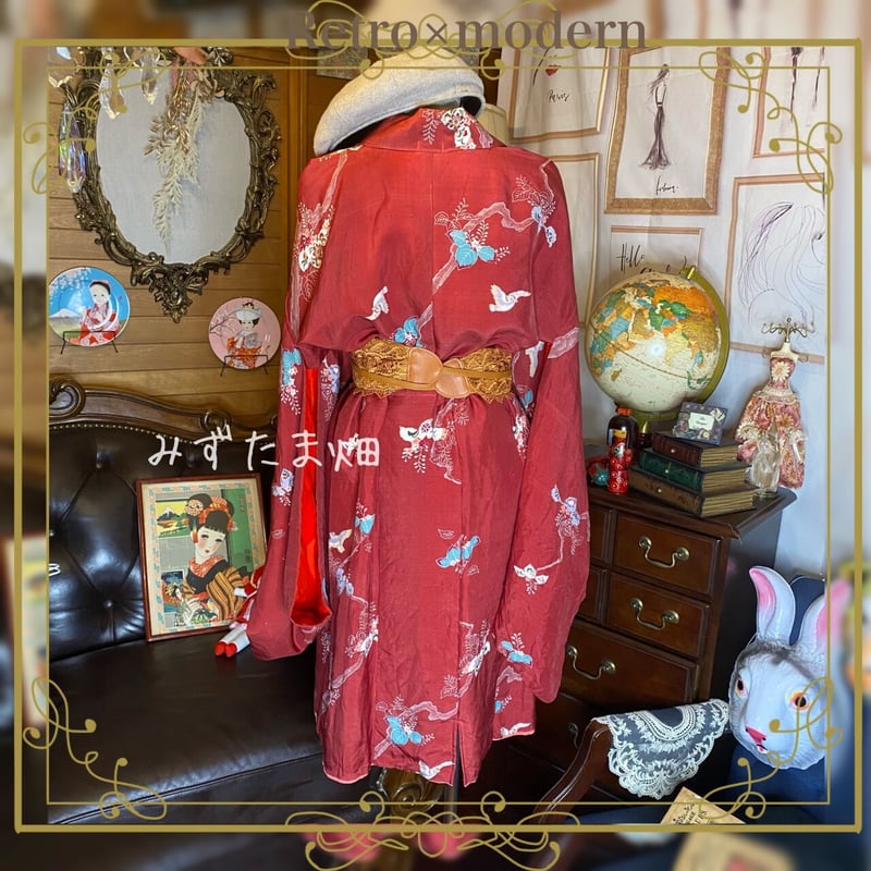 和洋折衷 レトロ 古着 大正ロマン 大正浪漫 着物 和 ビンテージ