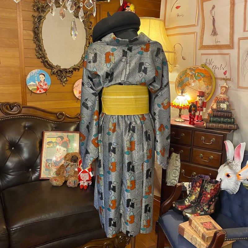 和洋折衷 レトロ 古着 アンサンブル 着物 和 モダン 