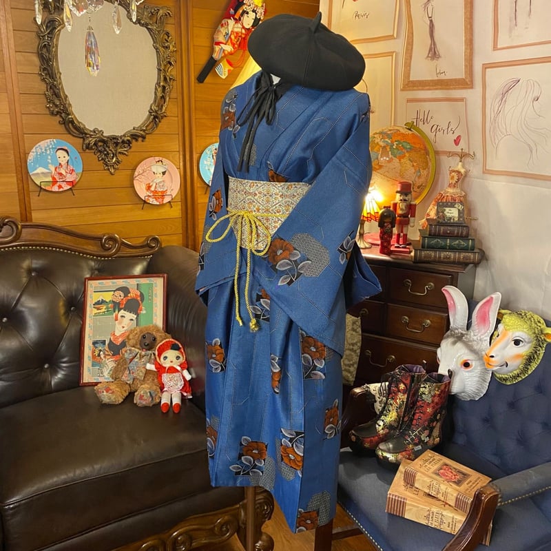 和洋折衷 レトロ 古着 アンサンブル 着物 和 モダン ハンドメイド