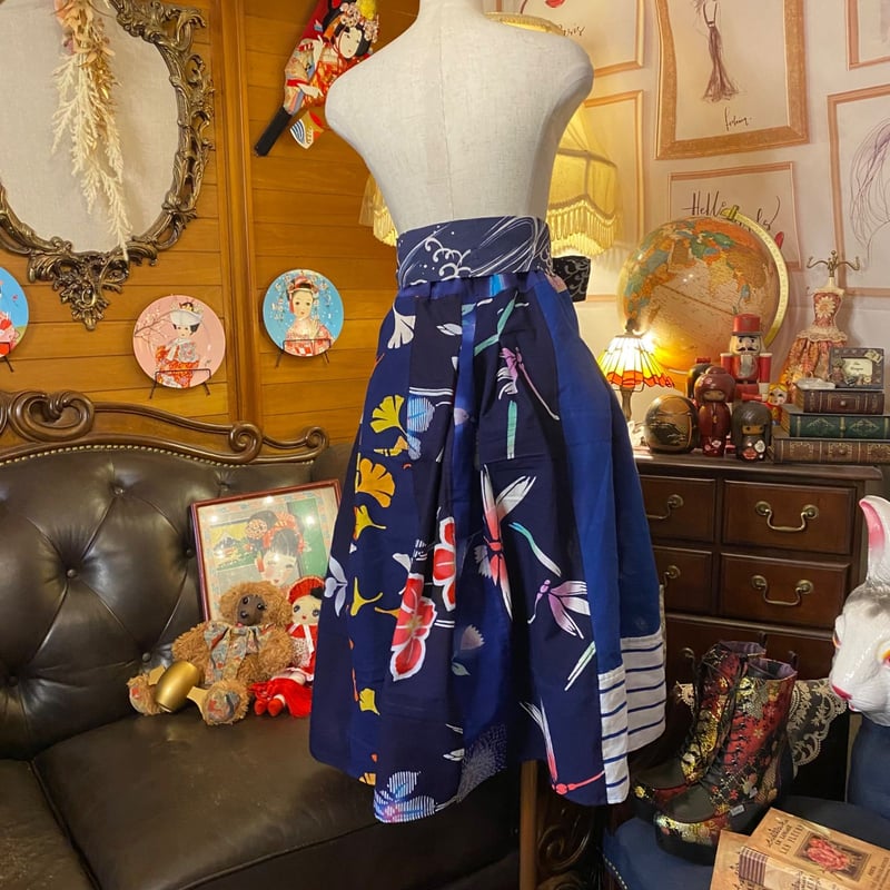 和洋折衷 浴衣 ロング スカート パッチワーク リメイク