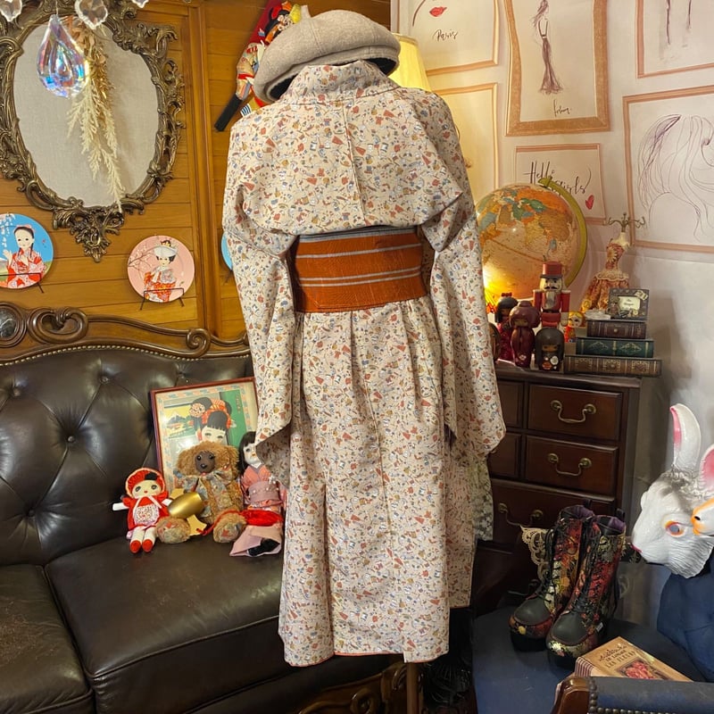 和洋折衷 着物 リメイク ワンピース ドレス 洗える 化繊 帯 和洋折衷 着物 リメイク ワンピース ドレス 洗える 化繊 帯