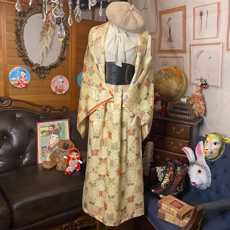着物 洗い張り レトロ リメイク ハンドメイド 和装 洋装 裁縫 丹後 甲高