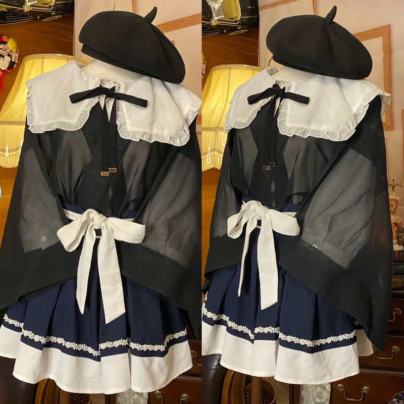 和洋折衷コーデ　和洋折衷リメイク　着物コーデ　S 着物リメイク 和洋折衷コーデ 赤黒 - メルカリ