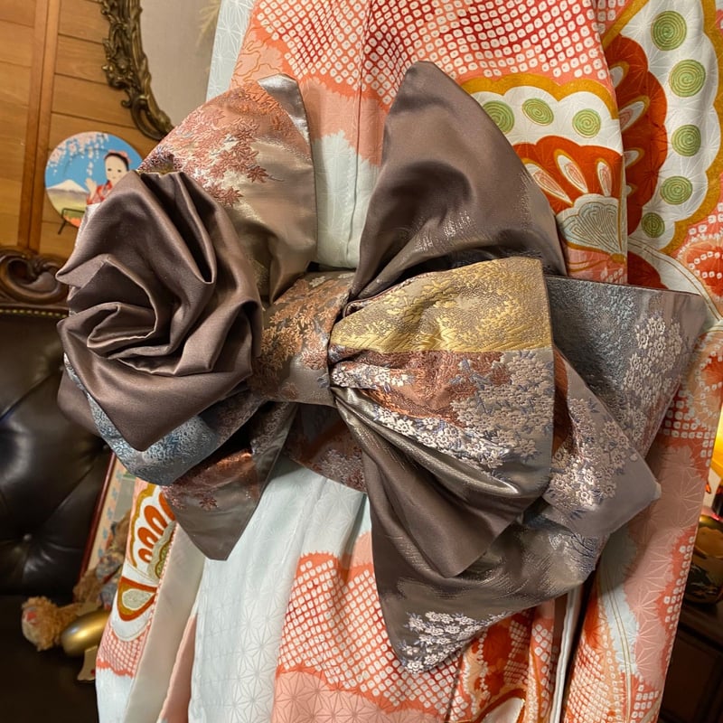 和洋折衷 振袖 着物 ワンピース ドレス 2部式作り帯 リメイク 和  