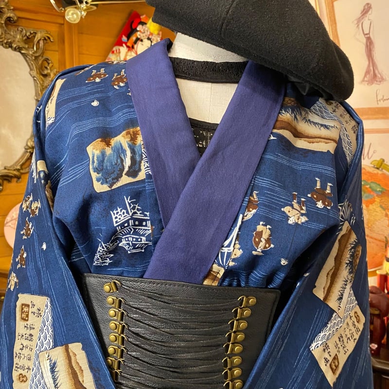 和洋折衷 長襦袢 ワンピース ドレス レトロ 古着 ユニセックス 着物 和