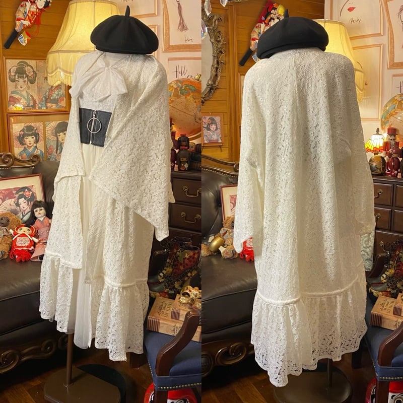 総レース浴衣 2way ガウン 羽織り ドレス ワンピース ハンドメイド