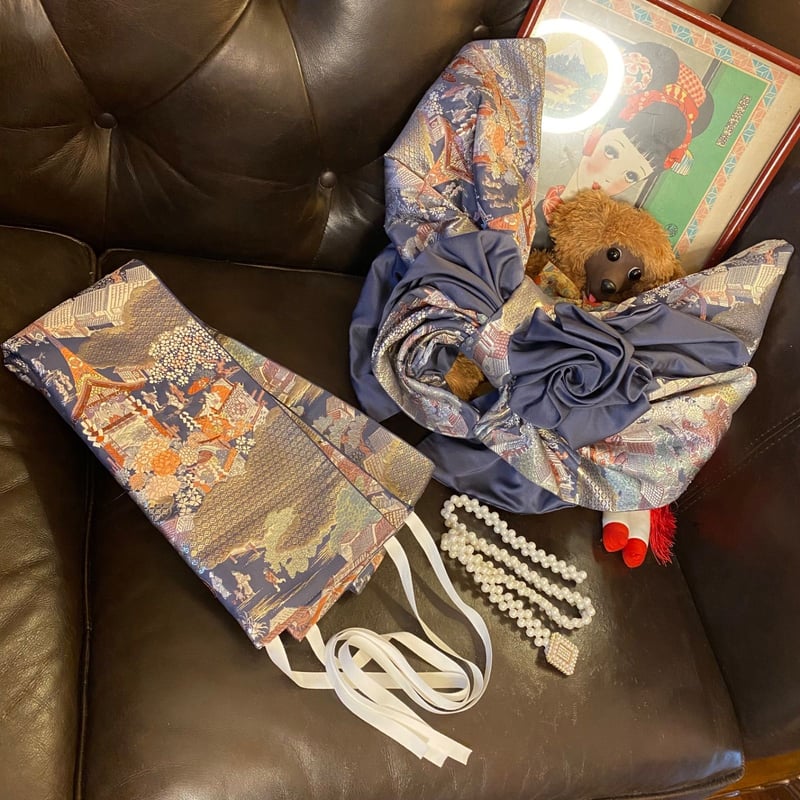 和洋折衷 2部式作り帯 リメイク 和 モダン ハンドメイド レトロ 2B-1  