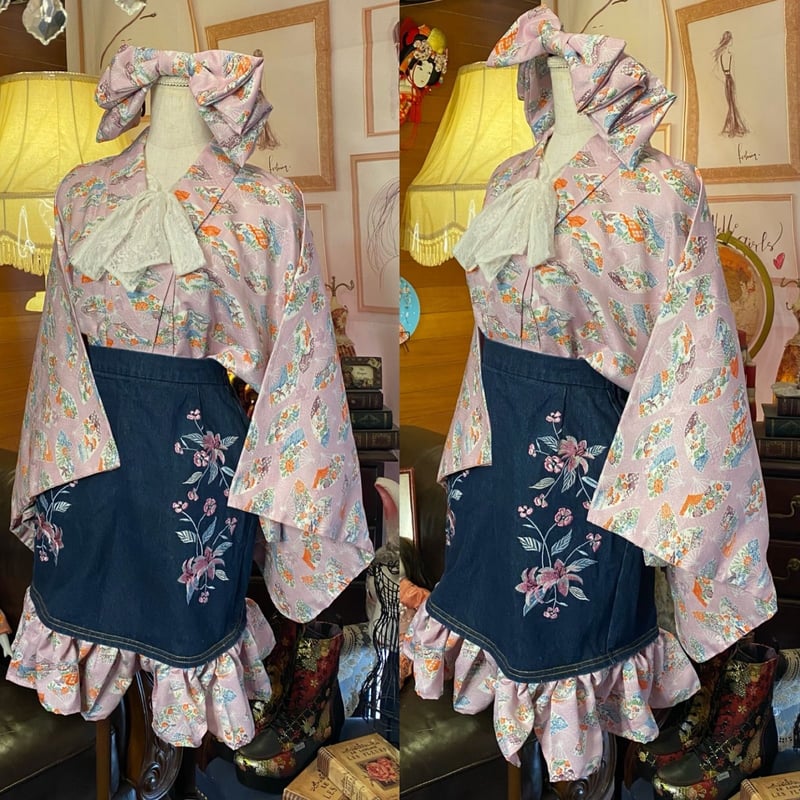 着物リメイク オレンジチュニック セットアップ可能 こなせ 着物リメイク オレンジチュニック セットアップ可能 こなせ