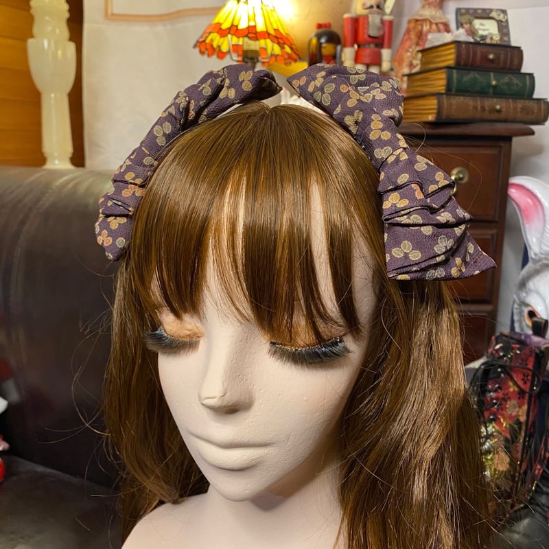 着物リメイク ハンドメイド ハイカラおりぼん ヘッドドレス ヘアコーム 