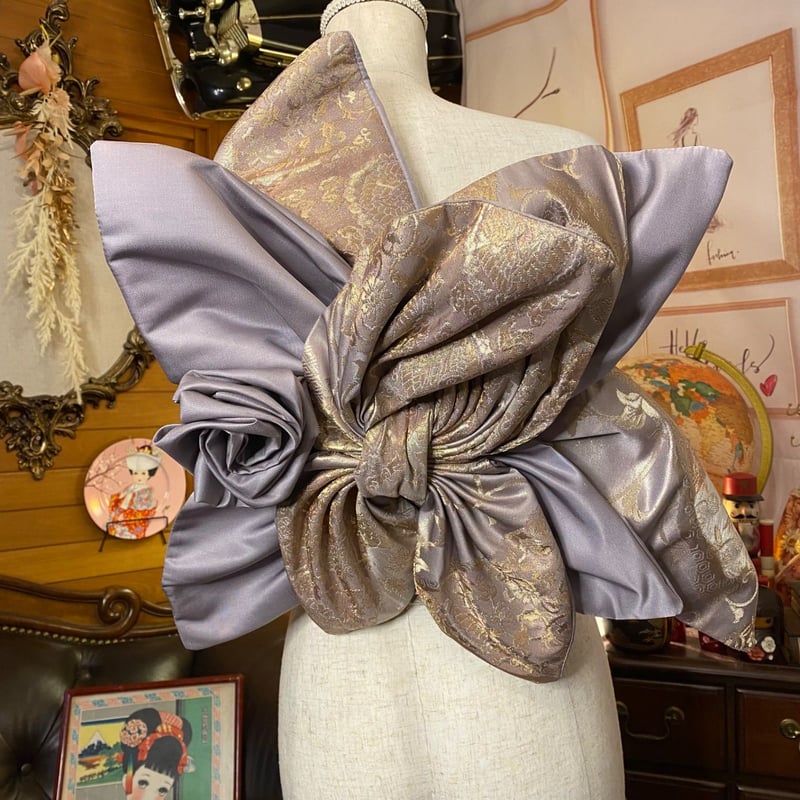 和洋折衷 2部式作り帯 リメイク 和 モダン ハンドメイド レトロ 2B-5  