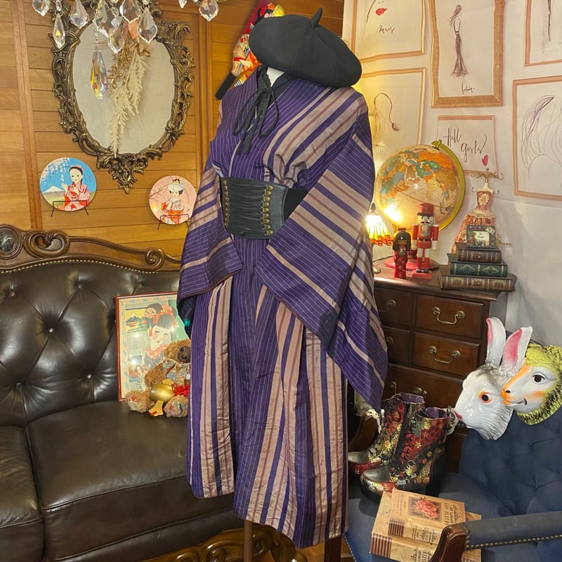 和洋折衷 レトロ 古着 アンティーク着物 和 モダン ハンドメイド