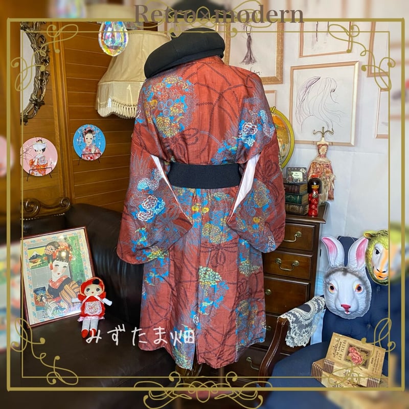 和洋折衷 レトロ 古着 大正浪漫 大正ロマン 着物 和 ビンテージ
