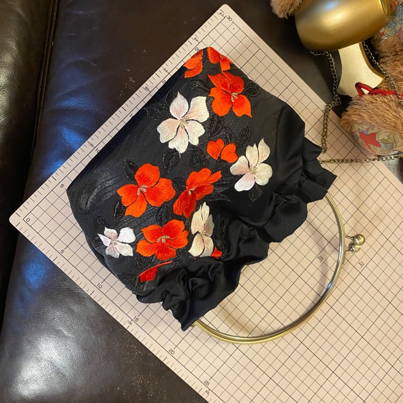 和洋折衷 名古屋帯リメイク ハンドバッグ バック ショルダーチェーン