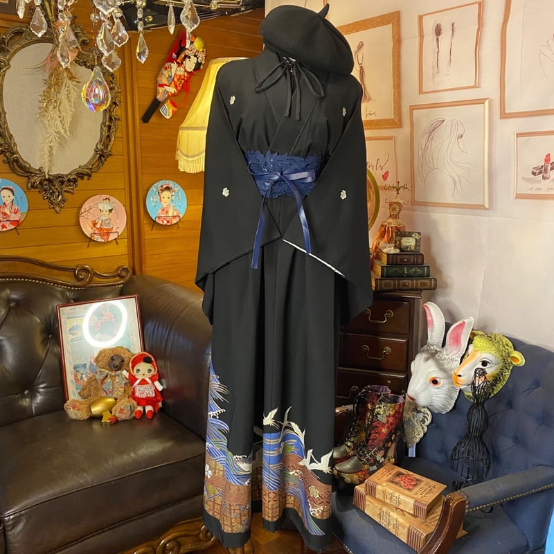 和洋折衷 黒留袖 着物 リメイク ワンピース ドレス ハンドメイド 和洋折衷 黒留袖 着物 リメイク ワンピース ドレス ハンドメイド