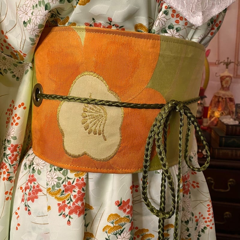 和洋折衷 着物 リメイク ワンピース ドレス 帯サッシュベルト 洗える 化繊 レトロ 古着 和 和洋折衷 着物 リメイク ワンピース ドレス 帯サッシュベルト 洗える 化繊 レトロ 古着 和