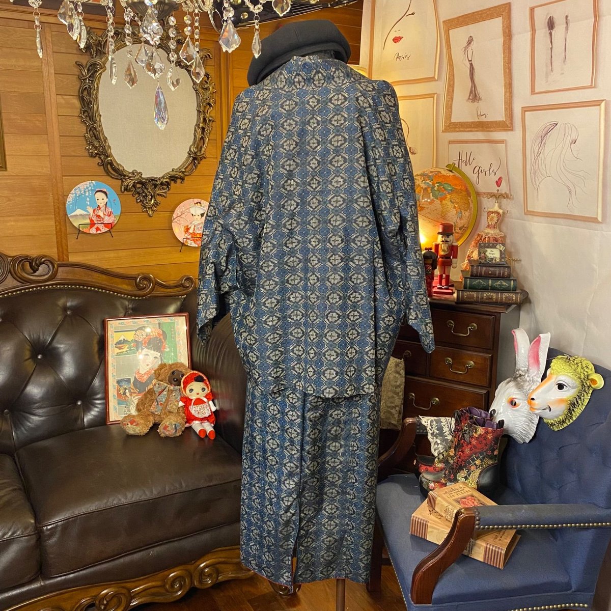 着物リメイク!大島紬美柄のアンサンブル!