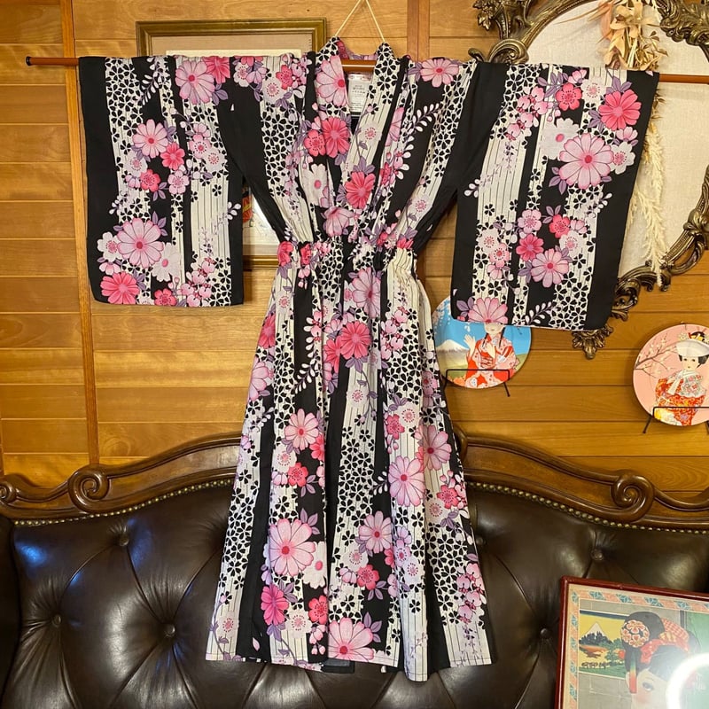 和洋折衷 浴衣 リメイク ワンピース ドレス 帯サッシュベルト レトロ  