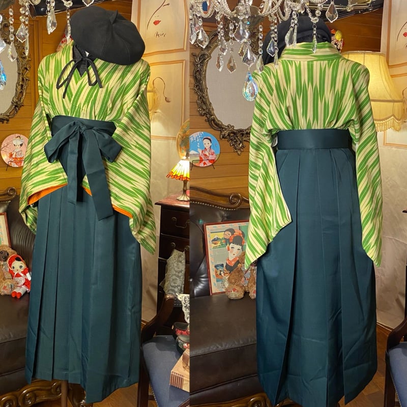 和洋折衷 レトロ 古着 着物 袴 和 モダン ハンドメイド リメイク 和洋折衷 レトロ 古着 着物 袴 和 モダン ハンドメイド リメイク