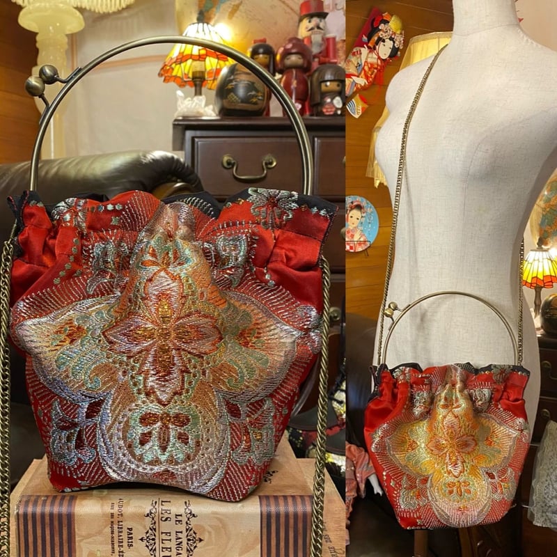 マダムハル　ハンドメイド　帯リメイク　大きな　がま口　バッグ　最終 楽天市場】手作りキット 大きめ がま口 グラニーバッグ キット
