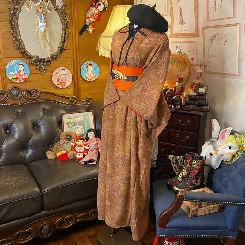 マロン 綿 反物 まとめ売り 着物 洋服 ワンピースリメイクBM-5128 着物 リメイク 新品 浴衣 反物 ワンピース ドレス 綿 木綿 本