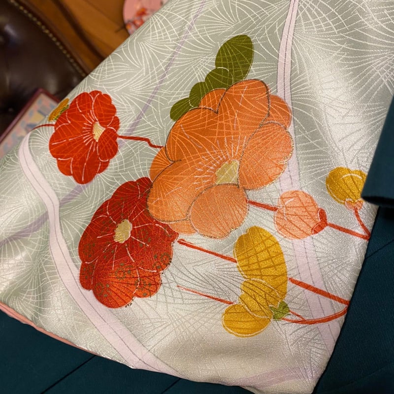 和洋折衷 二尺袖/振袖 着物 袴 リメイク ワンピース ドレス 名古屋帯