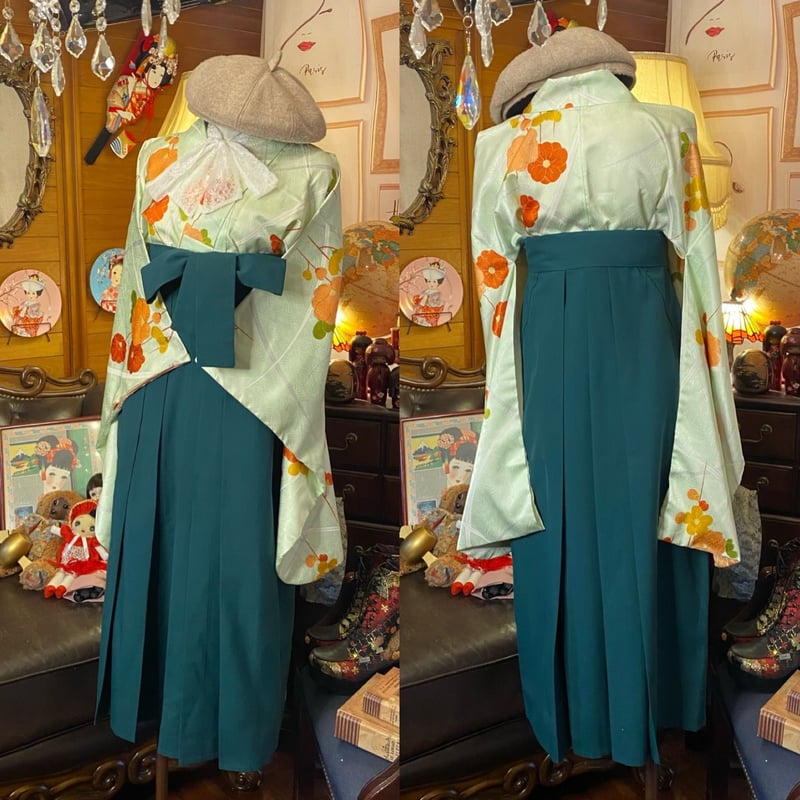 和洋折衷 二尺袖/振袖 着物 袴 リメイク ワンピース ドレス 和洋折衷 二尺袖/振袖 着物 袴 リメイク ワンピース ドレス