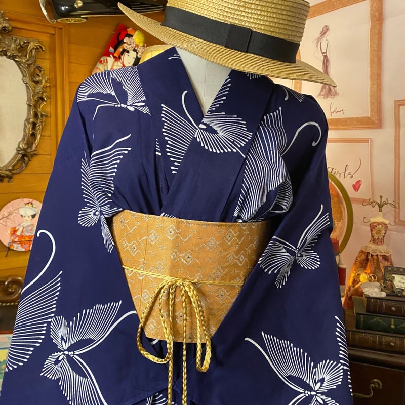 和洋折衷 浴衣 リメイク ワンピース ドレス 帯サッシュベルト かわいい