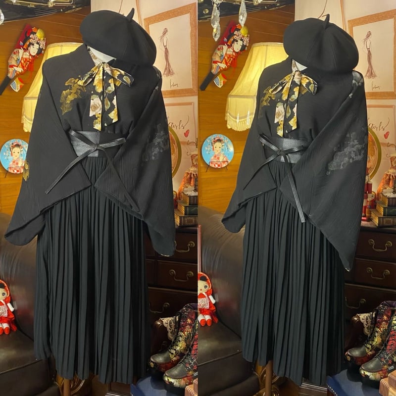 和洋折衷 コーディネート 黒絵羽織コーデ まとめ売り レトロ