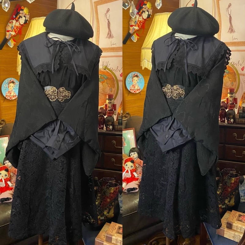 和洋折衷 コーディネート 黒羽織コーデ まとめ売り レトロ クラシカル 和装 セレクト 4点セット C-559 和洋折衷 コーディネート 黒羽織コーデ まとめ売り レトロ クラシカル