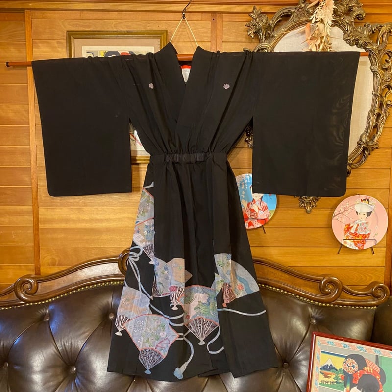 和洋折衷 夏黒留袖 着物 リメイク ワンピース ドレス ハンドメイド 