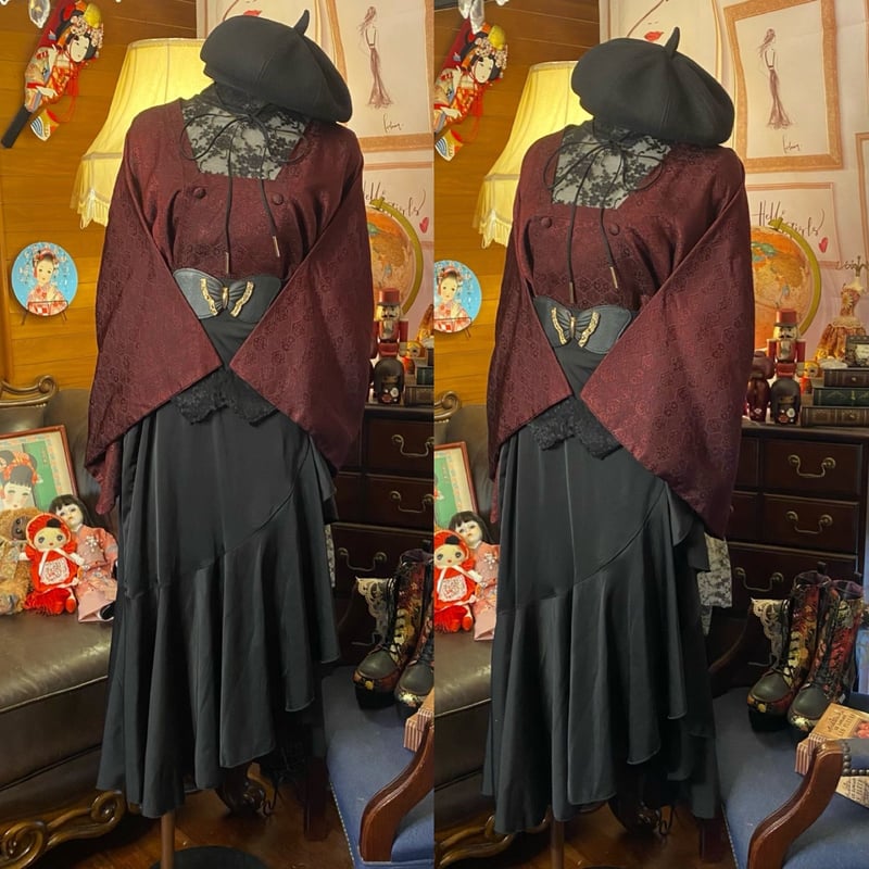 道行コート　コスプレ　和洋折衷コーデ　レトロ　アンティーク　羽織　着物リメイク 和洋折衷 コーディネート 道行コート コーデ まとめ売り レトロ