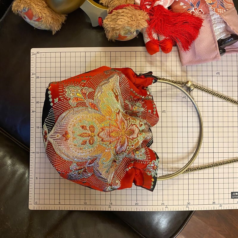 和洋折衷 名古屋帯リメイク 2wayショルダーバッグ ハンドバッグ