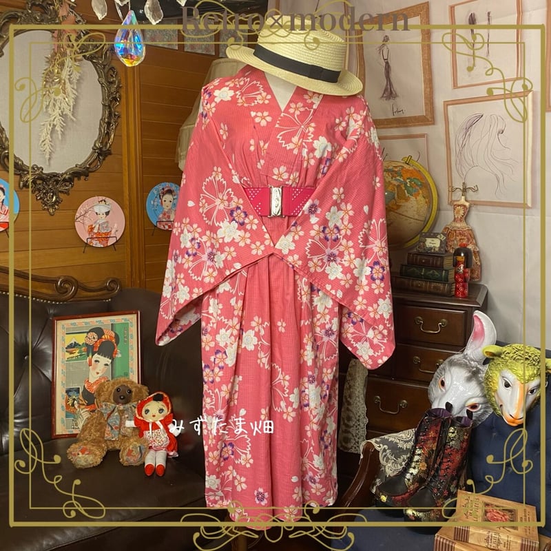アンティーク着物◆桜◆藤色 さくら サクラ 古布 リメイク 大正ロマン アンティーク着物◇桜◇藤色 さくら サクラ 古布 リメイク 大正ロマン