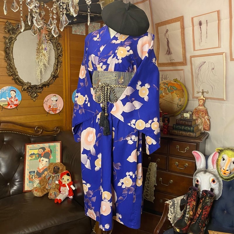100%品質 ハンドメイド 浴衣リメイクワンピース/サイズL 100%品質 ハンドメイド 浴衣リメイクワンピース/サイズL