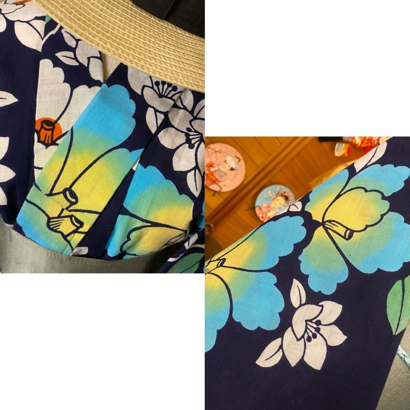 和洋折衷 浴衣 リメイク ワンピース ドレス 帯サッシュベルト レトロ  