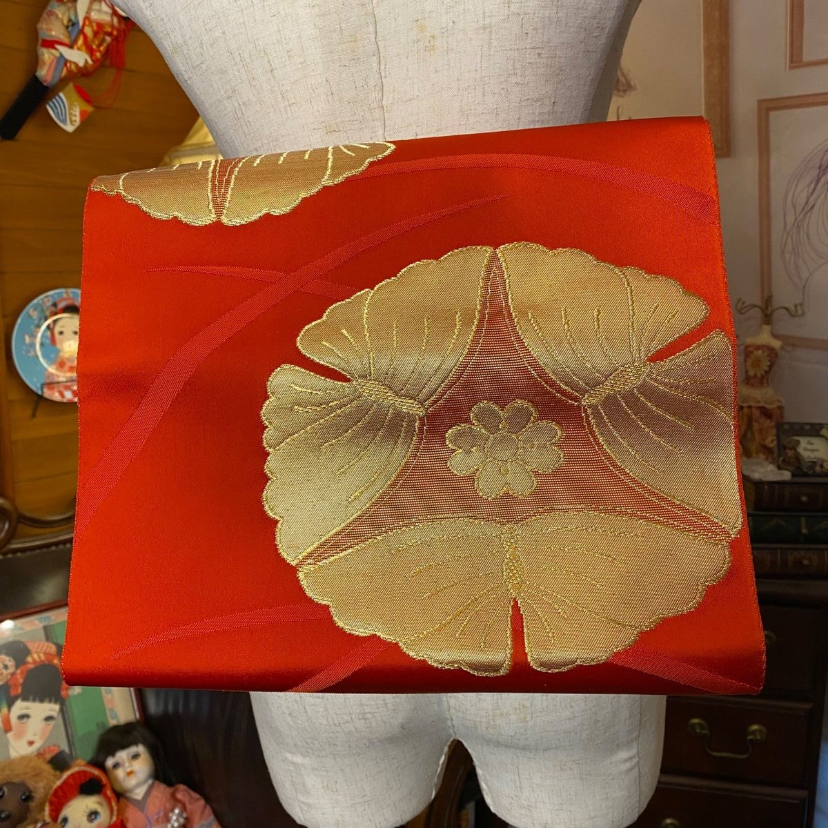 和洋折衷 2部式作り帯 お太鼓 名古屋帯 リメイク ハンドメイド 和  