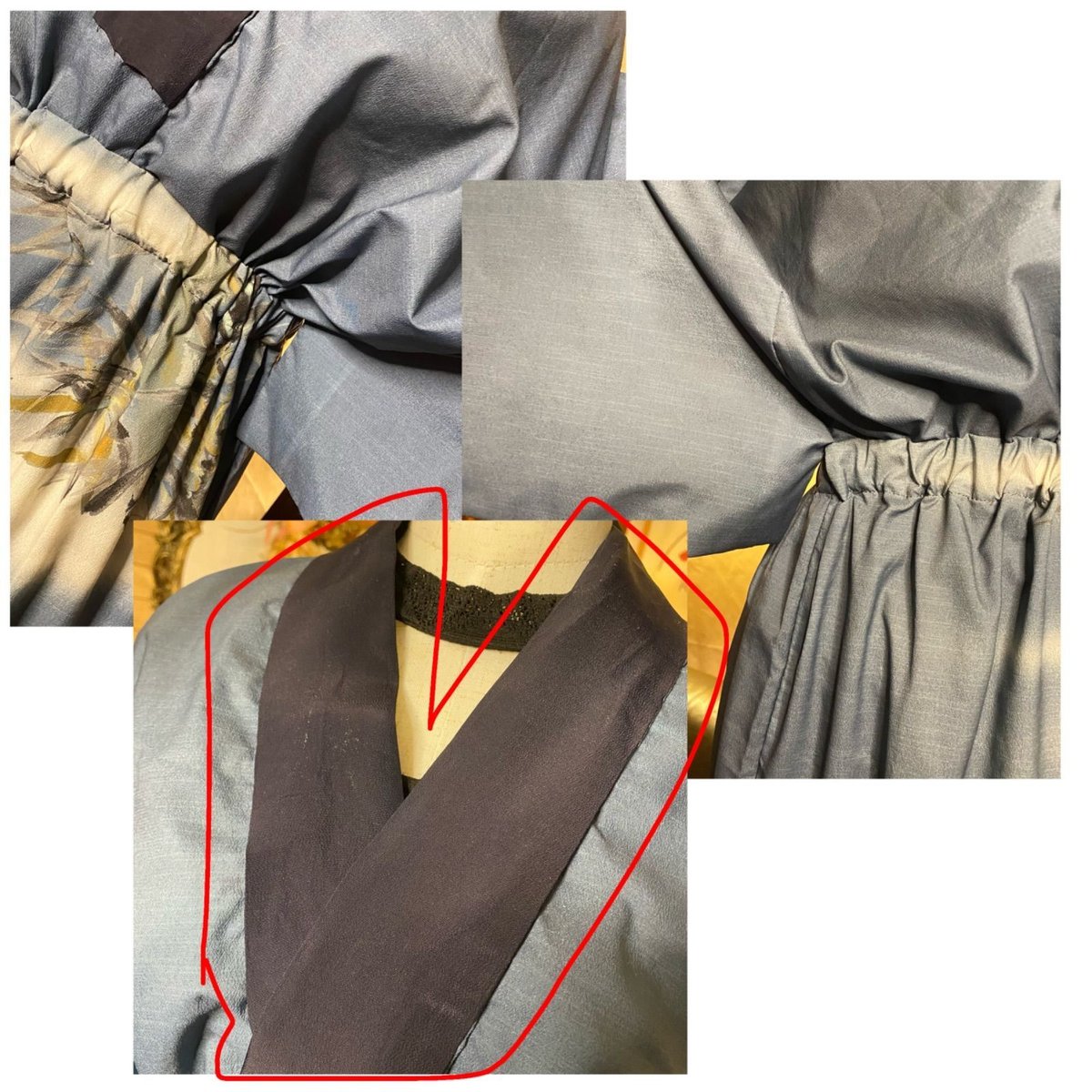 長襦袢　赤　鶴　レトロ　アンティーク　和洋折衷コーデ　コスプレ　和柄　リメイク fit=scale-down,w=1200
