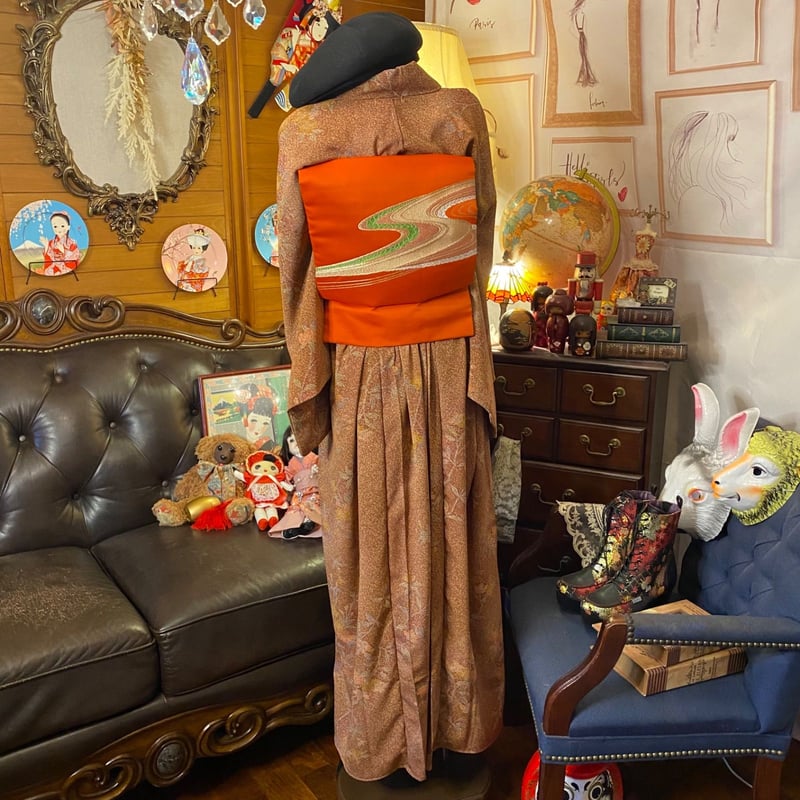 和洋折衷 着物 ワンピース ドレス 和ロリ スーパーロング丈 2部