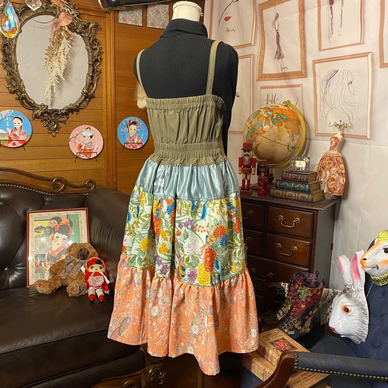 ハンドメイド作家 mifumi wトロンのワンピース ハンドメイド作家 ワンピース ハンドメイド作家 mifumi wトロンの