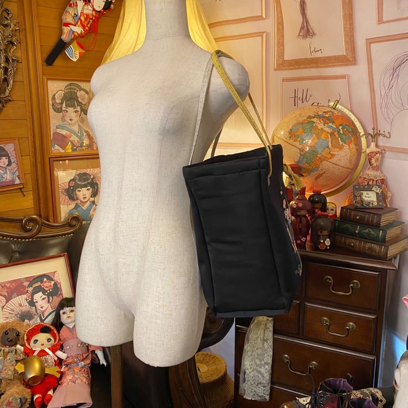 リメイク 名古屋帯 トートバッグ 和洋折衷 レトロ クラシカル