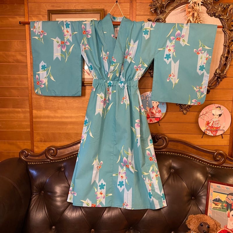 和洋折衷 浴衣 リメイク ワンピース ドレス 帯サッシュベルト